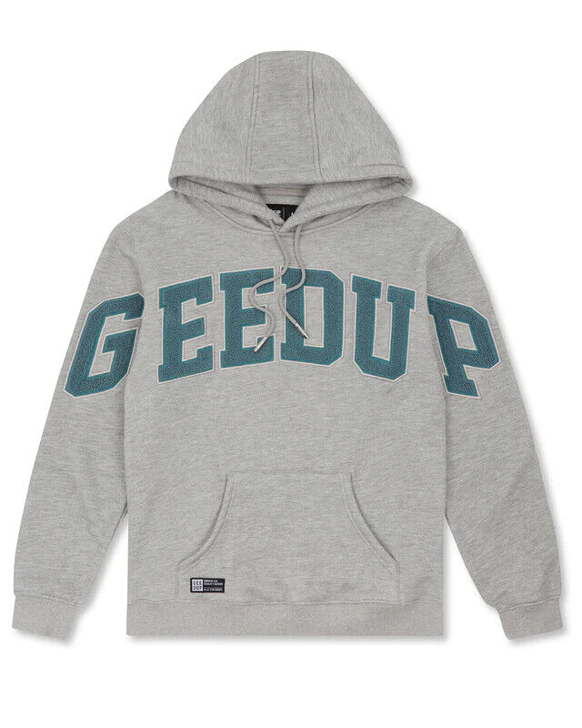 GEEDUP Team Logo Hoodie - Grey/Aqua Green