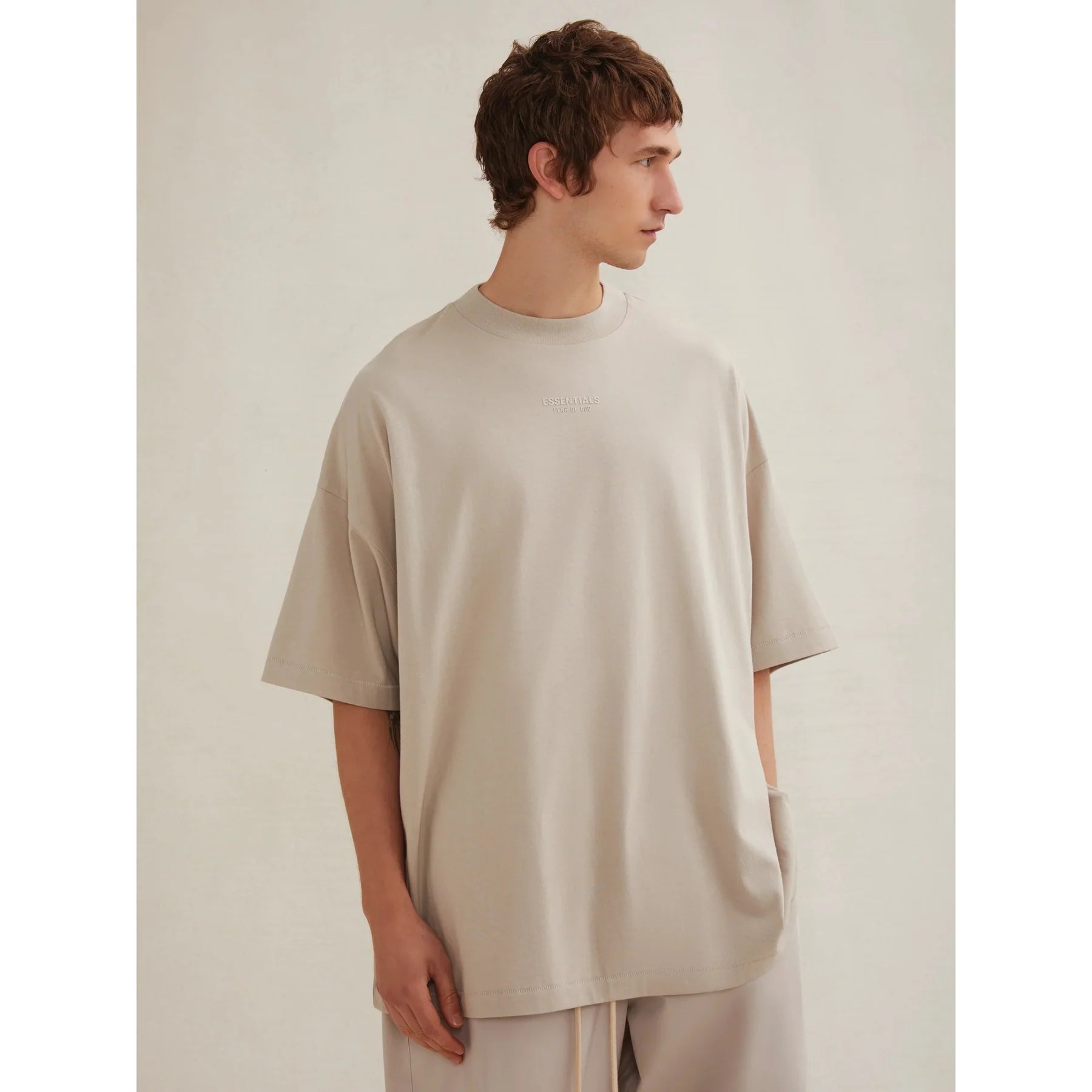 FEAR OF GOD FOG ESSENTIALS T-Shirt - Silver Cloud (FW23 FEAR OF GOD FOG ESSENTIALS T-Shirt - Silver Cloud (FW23